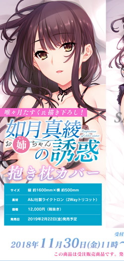 中古】hibiki works 如月真綾の誘惑 如月真綾 抱き枕カバー 唯々月 